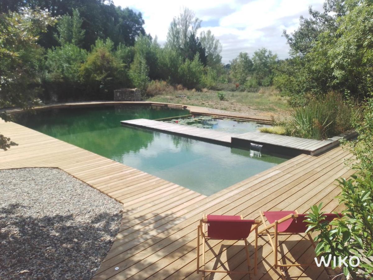 Gite Les Cabanes De Fallot Pour 15 Personnes - Piscine Naturelle L'isle-Bouzon エクステリア 写真